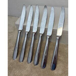 6 Oneida Mooncrest Stainless Steel Dinner Knives 9.25"